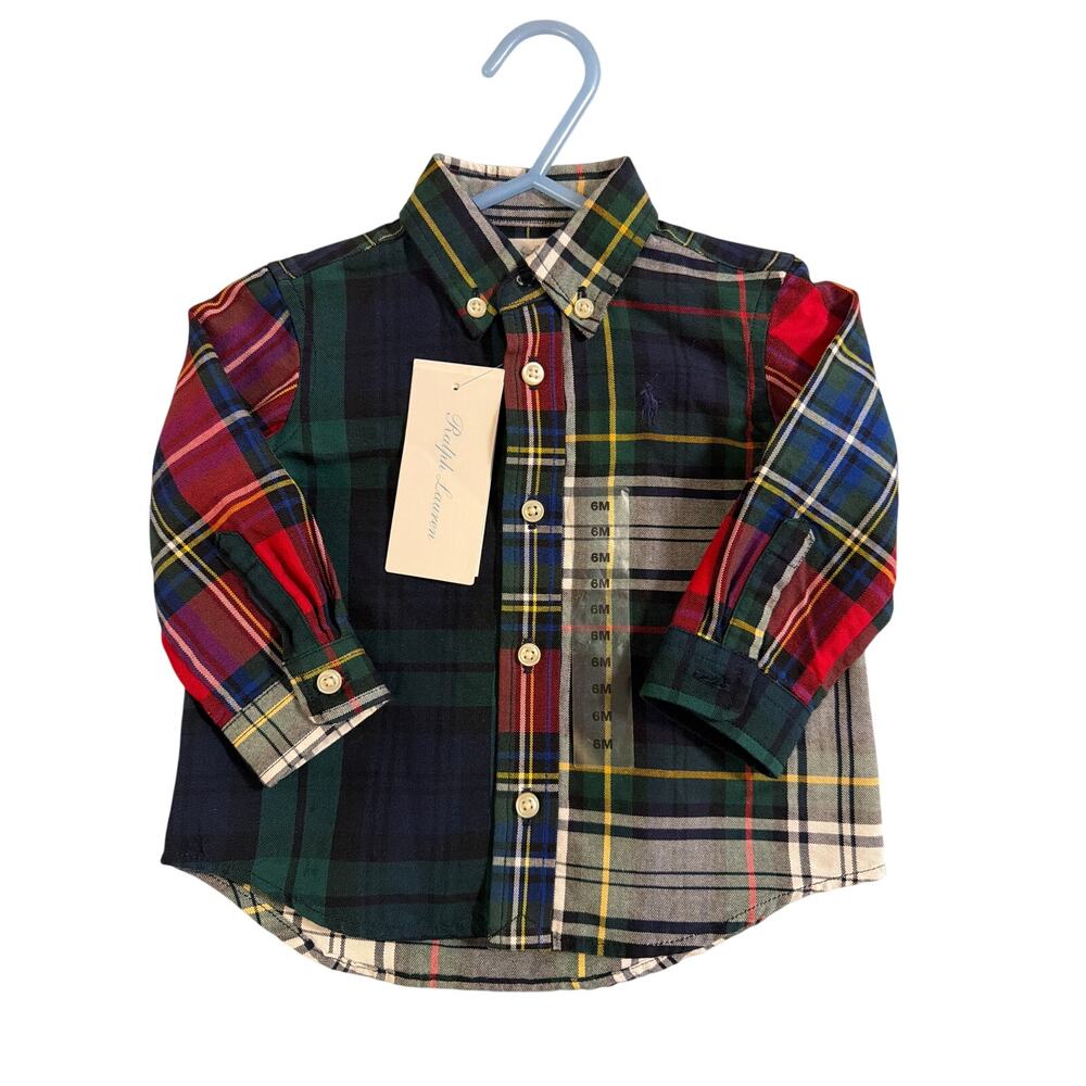 Plaid Cotton Oxford Fun Shirt Toddler Little Kid size 6M